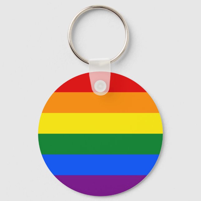 LGBT Gay pride Rainbow Flagga Rand Nyckelring (Framsida)