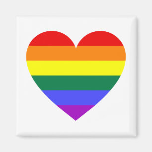 LGBT Gay pride Rainbow Heart Magnet