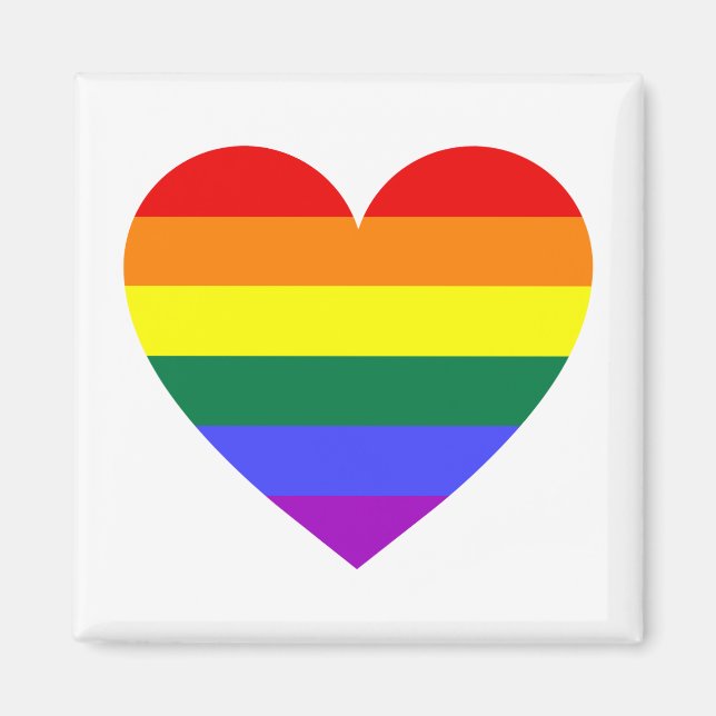 LGBT Gay pride Rainbow Heart Magnet (Framsidan)