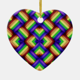 LGBT Gay pride Rainbow Heart Ornament
