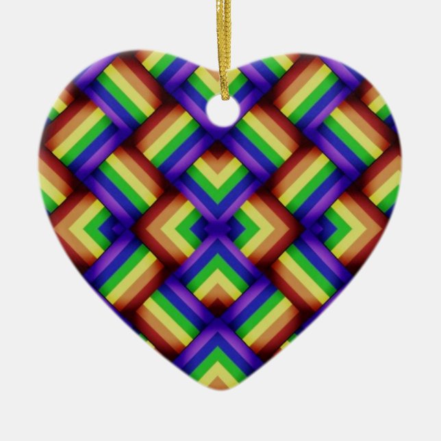 LGBT Gay pride Rainbow Heart Ornament (Framsidan)