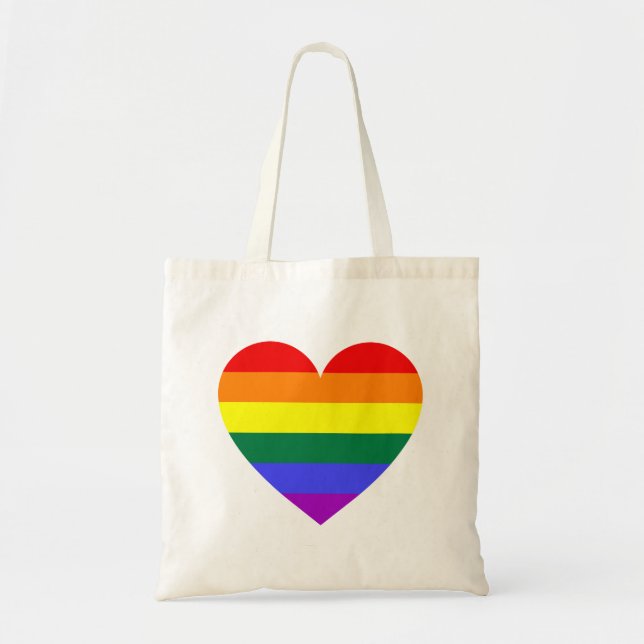 LGBT Gay pride Rainbow Heart Tygkasse (Framsidan)