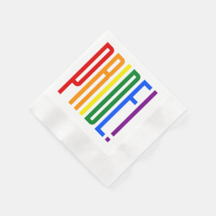 LGBT Gay Pride Regnbågsflagga Typografi LGBTQ-fest Pappersservett