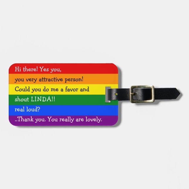 LGBT Gay Rainbow Flagga Färg Funny Travel Luggage Bagagebricka (Horisontell Framsida)