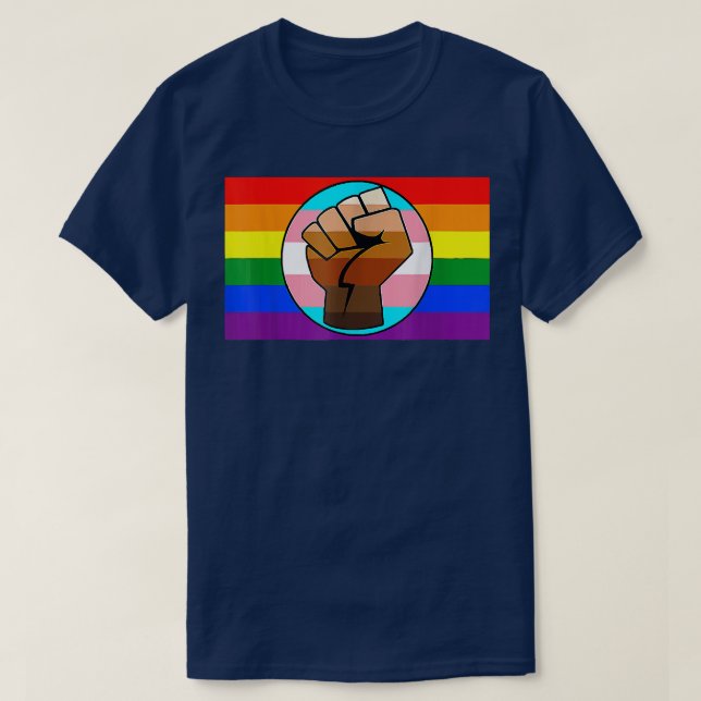 LGBT Gay Trans Pride BLM Fist Flag  T Shirt (Design framsida)