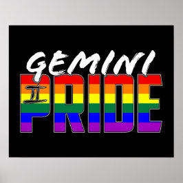 LGBT Gemini-Pridet Flagga Zodiac-tecken Poster