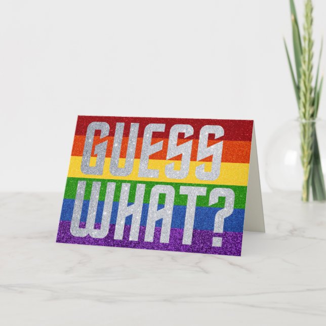 LGBT Glitter Gissa vad? Kommer ut-kort Kort (Framsida)