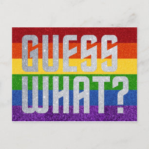 LGBT Glitter Gissa vad? Kommer ut-kort Vykort