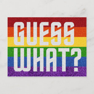 LGBT Glitter Gissa vad? Kommer ut-kort Vykort