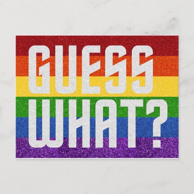 LGBT Glitter Gissa vad? Kommer ut-kort Vykort (Framsida)