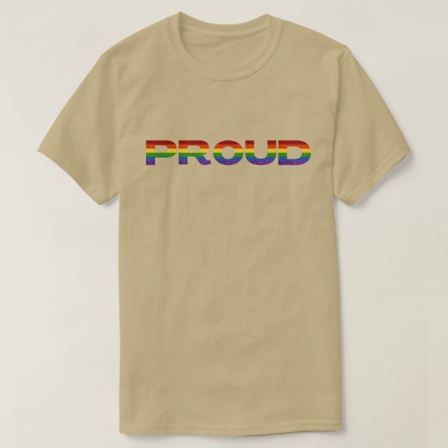 LGBT Glitter Proud Rainbow T Shirt (Design framsida)
