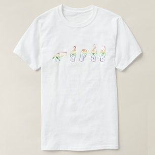 LGBT Glitter Rainbow ASL Proud T-Shirt