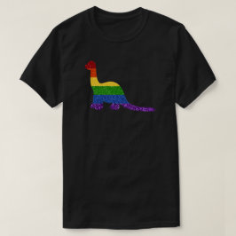 LGBT Glitter Rainbow Dinosaur T Shirt