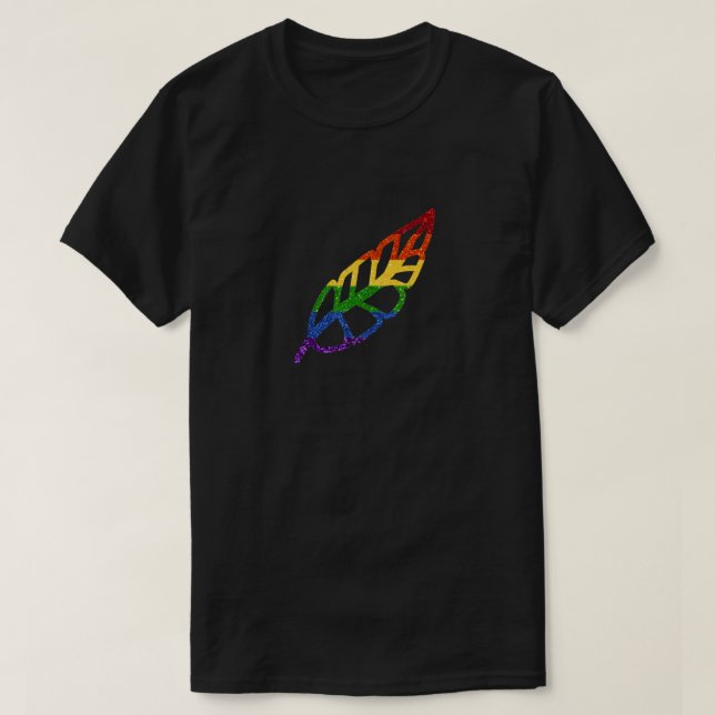 LGBT Glitter Rainbow Feather T Shirt (Design framsida)