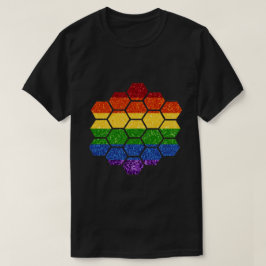 LGBT Glitter Rainbow Honeycomb T Shirt