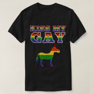 LGBT Glitter Rainbow Kiss My Funny T Shirt