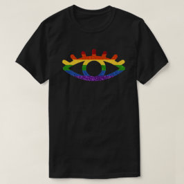 LGBT Glitter Rainbow Öga T Shirt