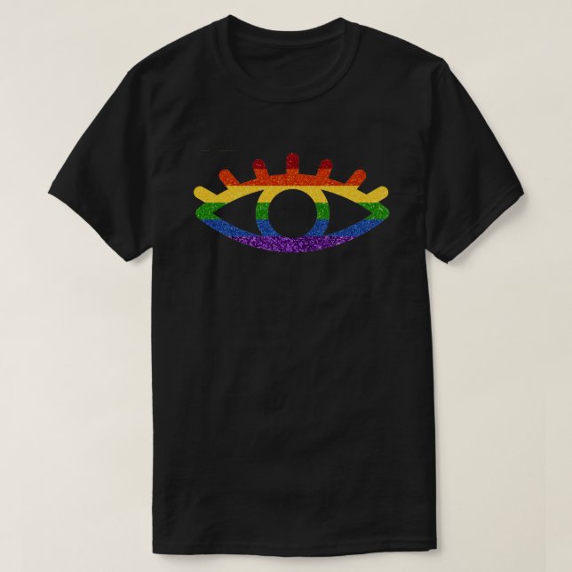 LGBT Glitter Rainbow Öga T Shirt (Design framsida)