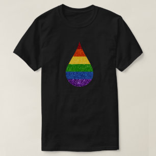 LGBT Glitter Rainbow TearDrop T Shirt