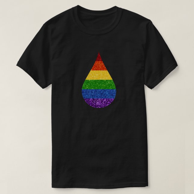 LGBT Glitter Rainbow TearDrop T Shirt (Design framsida)