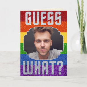 LGBT Glitter som kommer ut-fotokort Kort