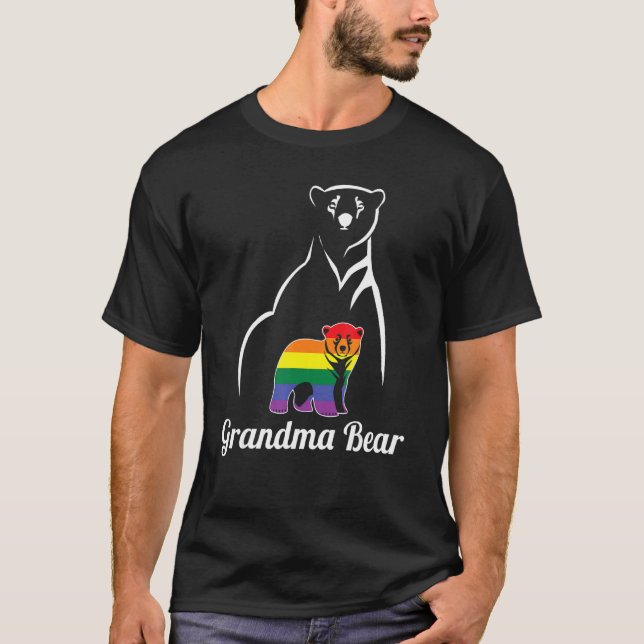 Lgbt Grandma Bear Gay pride Lesbisk Rainbow Grandm T Shirt (Framsida)