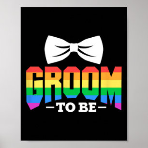 Lgbt Groom ska vara Gay Lesbisk Stag Party Rainbow Poster