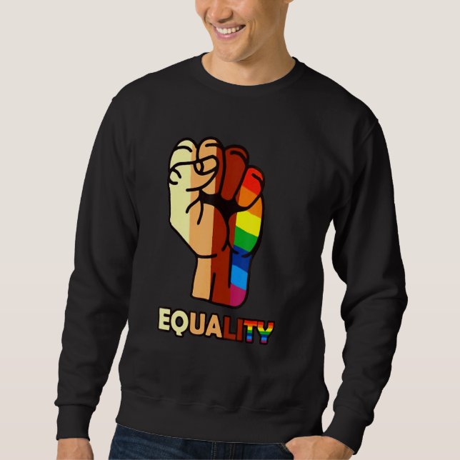 Lgbt Hand Equality Lång Ärmad Tröja (Framsida)