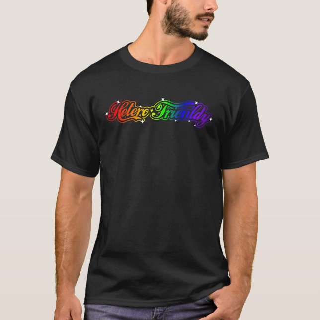 LGBT: Hetero Friendly för Schwule Gay T Shirt (Framsida)