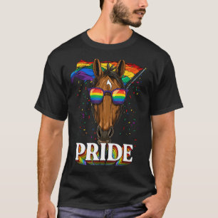 Lgbt Horse Gay pride Lgbtq Rainbow Flagga Sunglass T Shirt