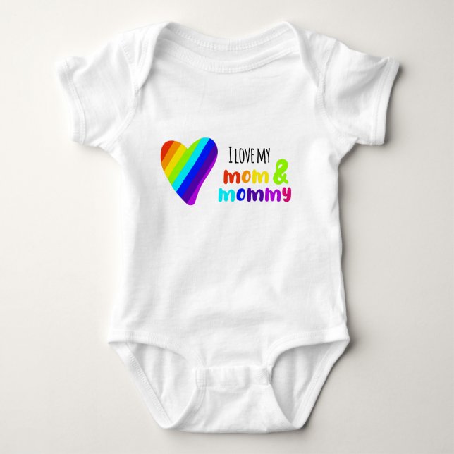 LGBT I kärlek mitt mamma och mamma Bodykostym T Shirt (Framsida)