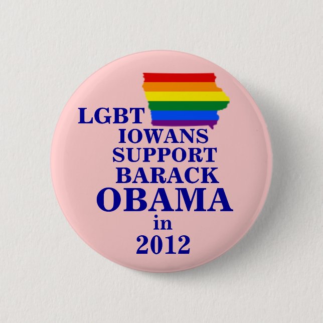 LGBT Iowans för Obama 2012 Knapp (Framsida)