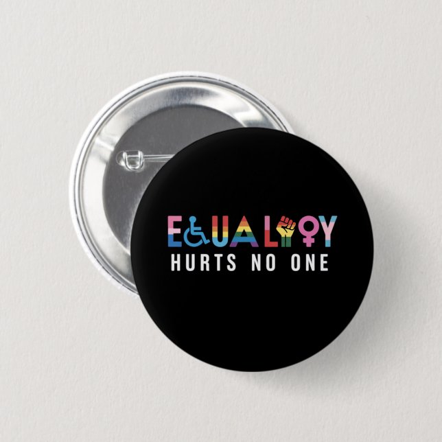 Lgbt-jämlikhet skadar ingen Pride Mänskliga rättig Knapp (Framsida & baksida)