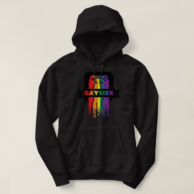 LGBT Kärlek Gnome Alla hjärtans dag par Lesbisk Ga Hoodie (Design framsida)