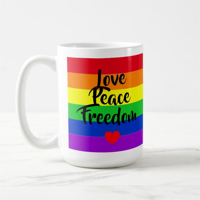 #LGBT #kärlek #pride #gay #lesbisk #parad Kaffemugg (Vänster)