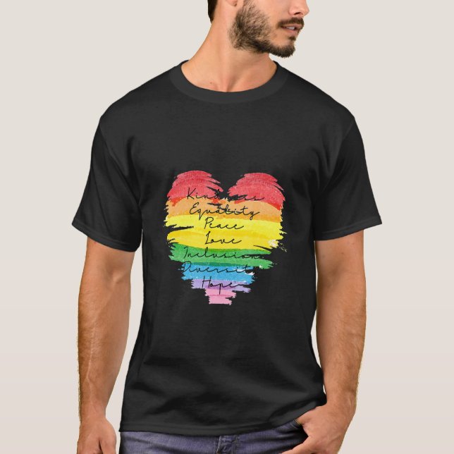 LGBT+ Kindness Peace Equality Love Inclusion Diver T Shirt (Framsida)