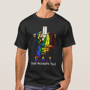 LGBT Kor Jesus Gud accepterar er kristna Rai T Shirt
