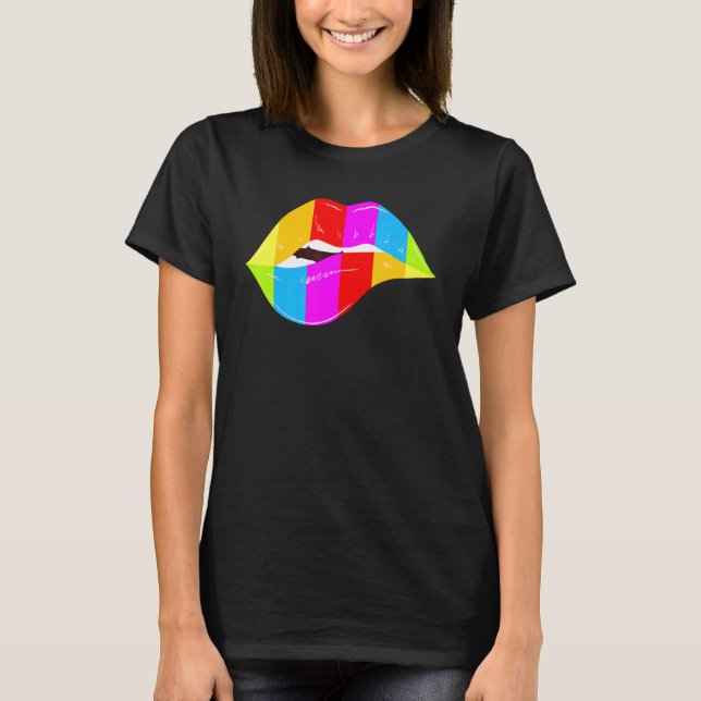 LGBT läppar kyss munay Gay CSD T Shirt (Framsida)