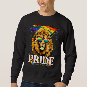 Lgbt Lejona Gay pride Lgbtq Rainbow Flagga Sunglas Lång Ärmad Tröja