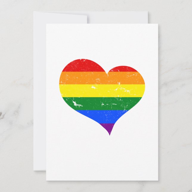 LGBT - Lesbian Gay Bisexual Transgender Heart Inbjudningar (Framsida)