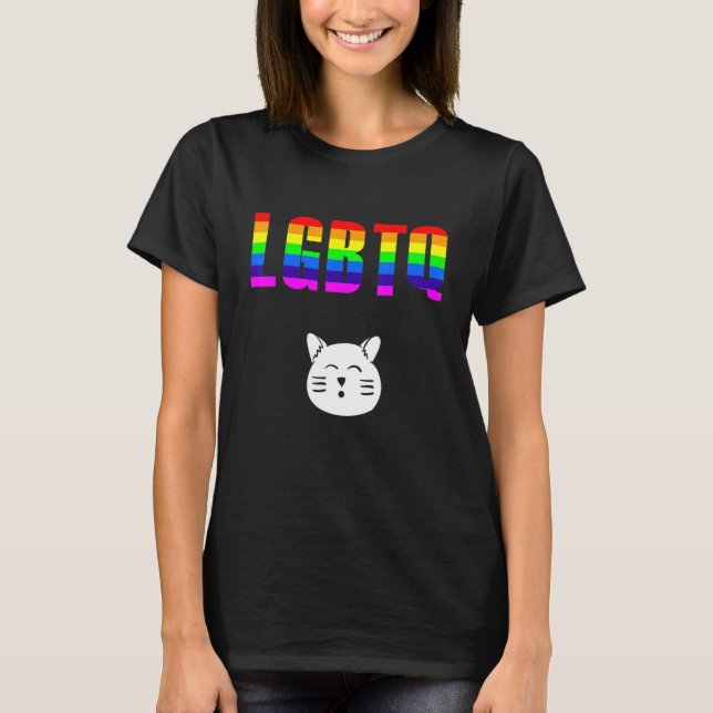 LGBT Lesbian Gay Bisexual Transgender Pride Queer  T Shirt (Framsida)