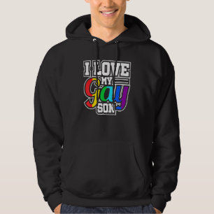 Lgbt Lesbisk Gay pride I Kärlek Min Gay Son Hoodie