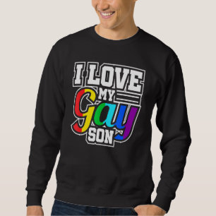 Lgbt Lesbisk Gay pride I Kärlek Min Gay Son Lång Ärmad Tröja