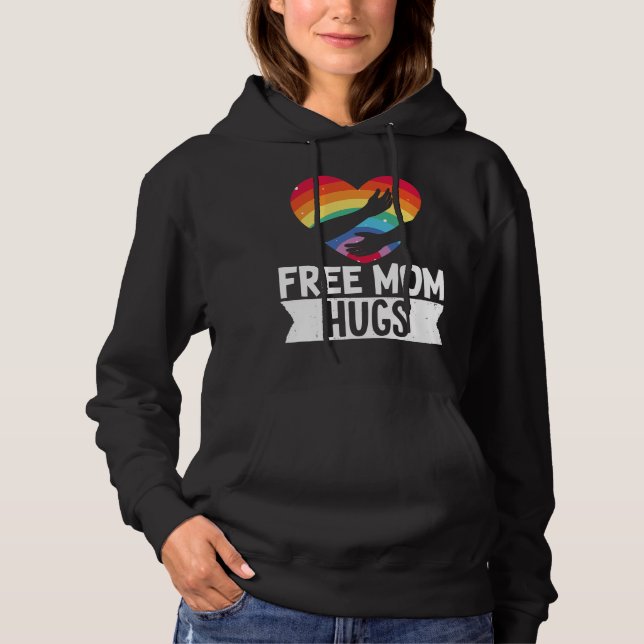 LGBT Lesbisk Gay pride Month Free Mamma Hugs Heart T Shirt (Framsida)