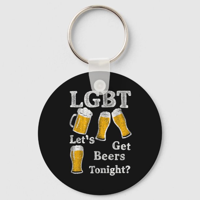 Lgbt Let's Get Beers Tonight Beer Saying Funny Gra Nyckelring (Framsida)