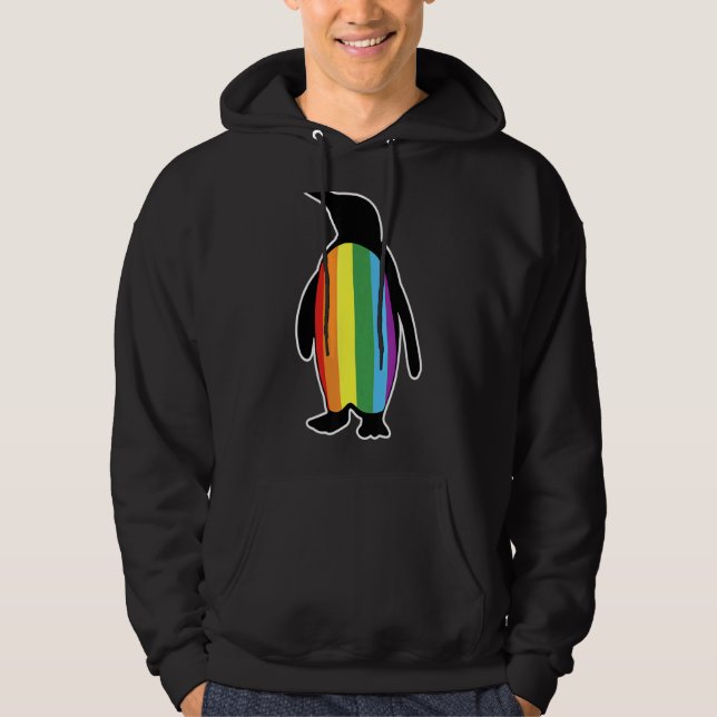 Lgbt Lgbtq Gay pride Rainbow Flagga Penguin Hoodie (Framsida)