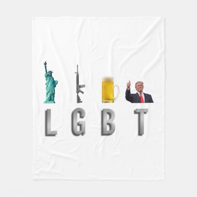LGBT - Liberty Guns Beer Trump 6 Fleecefilt (Framsidan)