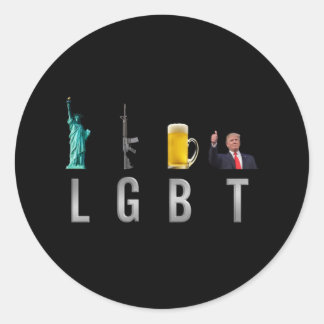 LGBT - Liberty Guns Beer Trump 6 Runt Klistermärke