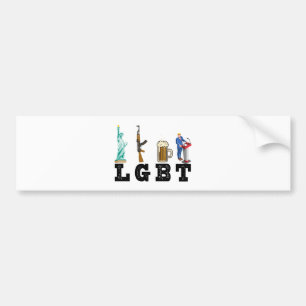 LGBT Liberty Guns Beer Trump Politiskt gåva Bildekal