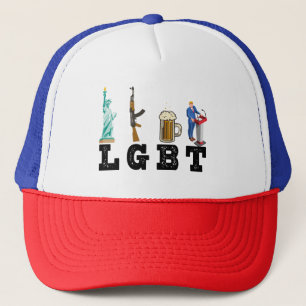 LGBT Liberty Guns Beer Trump Politiskt gåva Keps